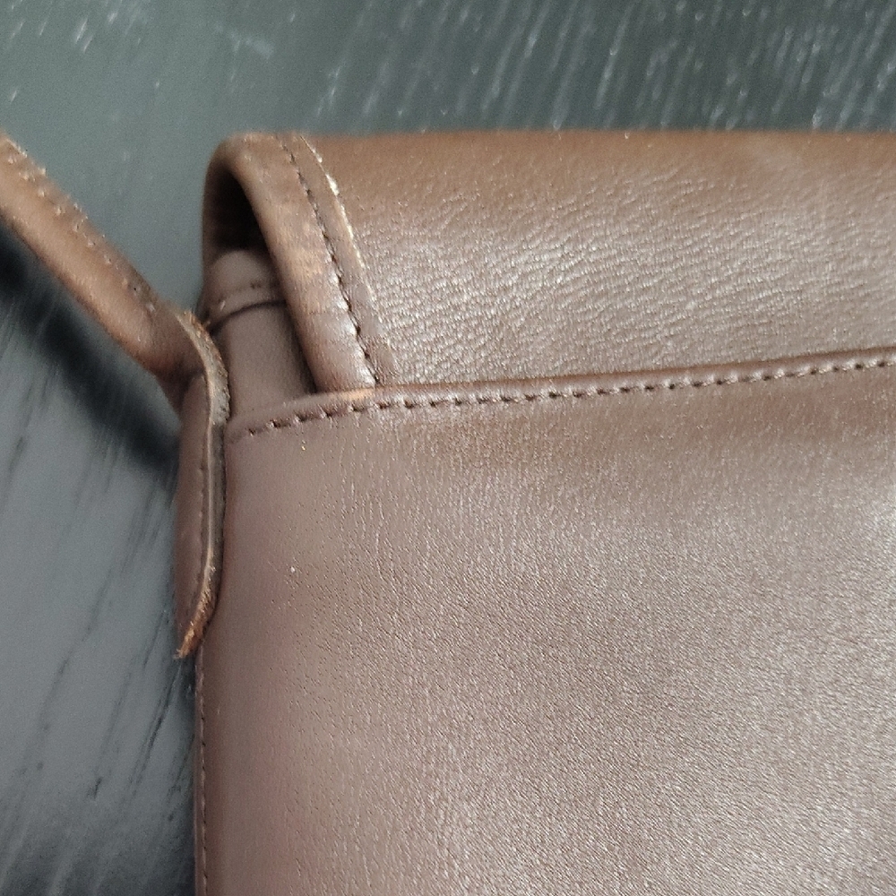 Vintage Coach 9049 Tango Leather Bag Mahogany Nickel Hardware Crossbody - Picture 10 of 15